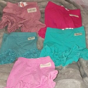 6 Pair Boutique Colorful Ruffled Baby Shorts Bundle